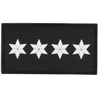 Dienstgradabzeichen 3D Polizeihauptkommissar 4 Sterne weiß Behördenausweis