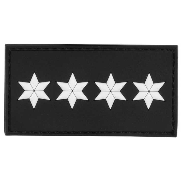 Dienstgradabzeichen 3D Polizeihauptkommissar 4 Sterne weiß Behördenausweis