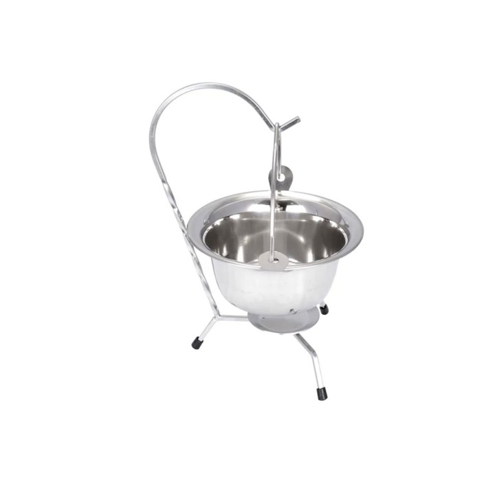 Set 0,8L Gulaschkessel Topf und Kesselständer klein chrom