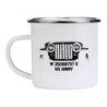300 ml Trinkbecher Emaille mit Aufdruck US ARMY weiß Restposten