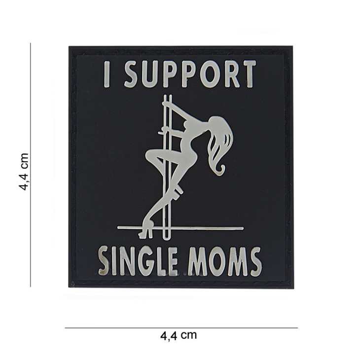 Klett Patch 3D No.11167 I support single moms schwarz/weiß 4,4 x 4,4