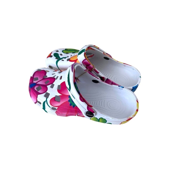 Damen Clogs Blumen » günstige Damenschuhe » Badeschlappen mit Blumenmuster » Sommer Garten Schuhe & Garten Schuhe » Badelatsc