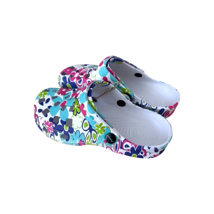 Damen Clogs Blumen » günstige Damenschuhe » Badeschlappen mit Blumenmuster » Sommer Garten Schuhe & Garten Schuhe » Badelatsc