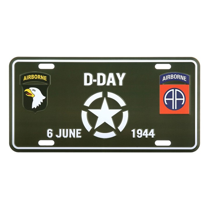 Blechschild Nummernschild D-Day White Star 6 June 1944