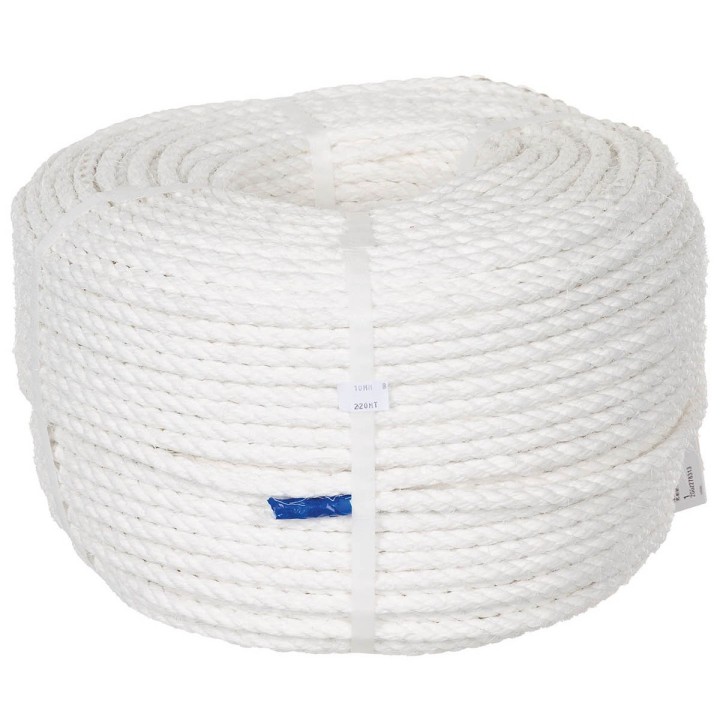 Britisches Marineseil 10mm weiß 220m - 0,46 €/m