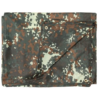 MFH Mehrzweckplane Tarp mit Beutel flecktarn 5 x 6m (-30m² 2,17€/m²)