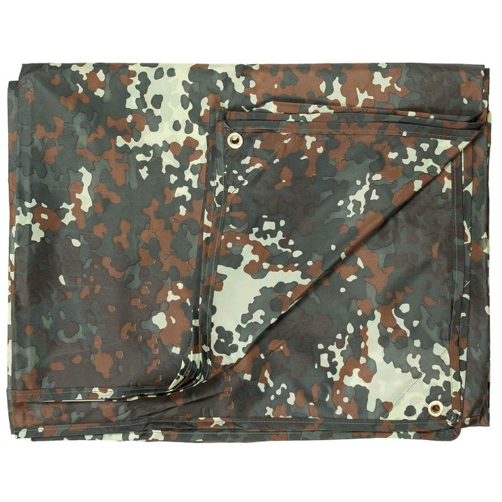 MFH Mehrzweckplane Tarp mit Beutel flecktarn 3 x 5m (15m² - 2,33€/m²) Restposten
