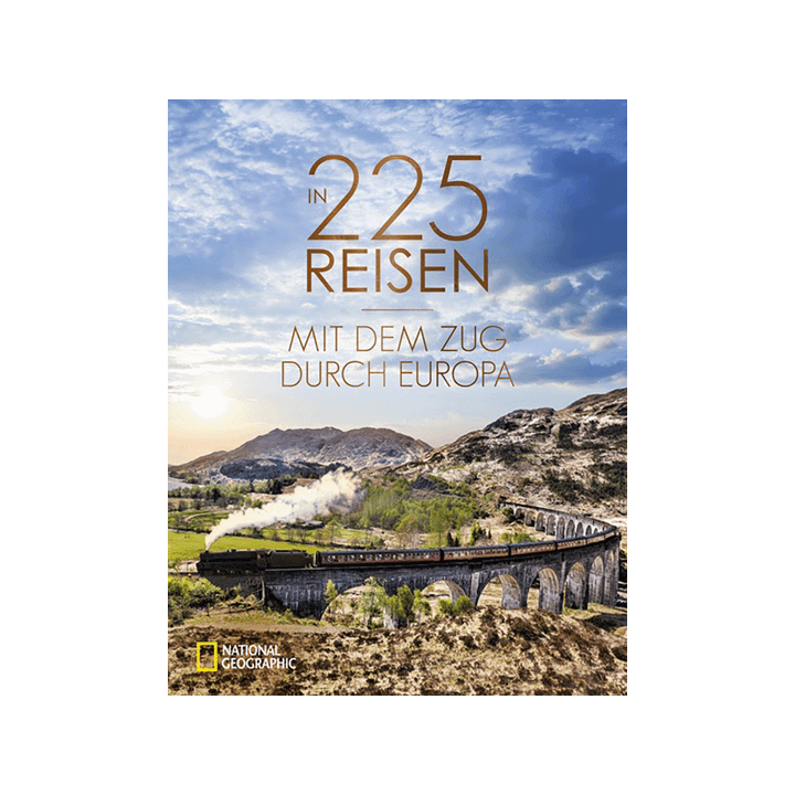 In 225 Reisen mit dem Zug durch Europa.