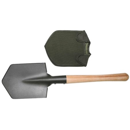 MFH Feldspaten Holzstiel mit Hülle oliv