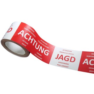 Absperrband ACHTUNG Jagd 7-sprachig 75mm 100m - 0,07 €/m