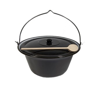 Set 10L Gulaschkessel Topf Emaille mit Deckel und GRATIS Kochlöffel