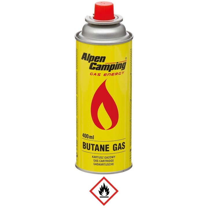 Alpen Camping 400ml Ventil-Gaskartusche Butan - 14,75 €/L