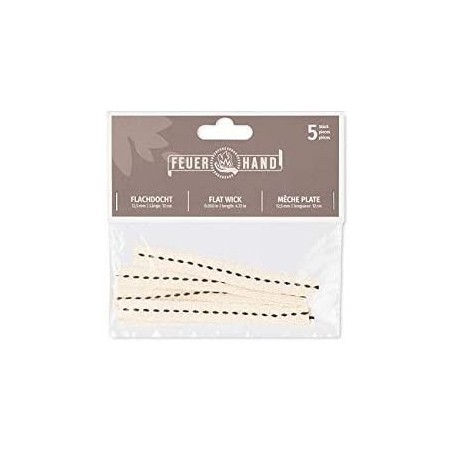 5 Stück Feuerhand Flachbrennerdocht 12,5 mm x 12 cm 0,99€/Stück
