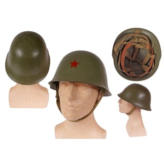 Serbischer Stahlhelm mit Stern mit Futter oliv gebraucht