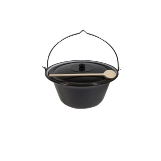 Set 6L Gulaschkessel Topf Emaille mit Deckel und GRATIS Kochlöffel