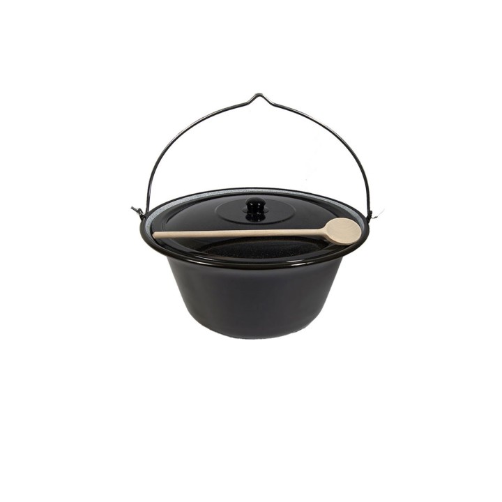Set 6L Gulaschkessel Topf Emaille mit Deckel und GRATIS Kochlöffel