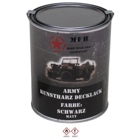 Army Kunstharz Decklack 1 L Dose RAL 9021 schwarz - 22,90 €/L