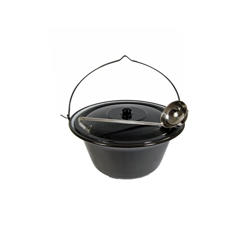 Set 10L Gulaschkessel Topf Emaille mit Deckel und GRATIS Schöpflöffel