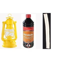 Feuerhand 276 Sturmlaterne signalgelb + Petroleum + Docht